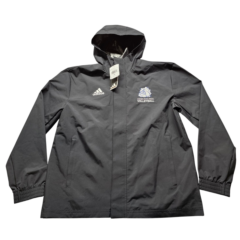 College of San Mateo Adidas Volleyball Jacket Medium Black Entrada 22 Rain Coat